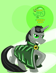 Size: 1275x1650 | Tagged: safe, artist:chibiwerks, pony, unicorn, loki, male, mischief, ponified, solo