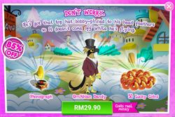 Size: 1033x692 | Tagged: safe, gameloft, idw, ornithian, g4, season 10, advertisement, costs real money, idw showified, introduction card, lucky coins, sale, unnamed character, unnamed ornithian