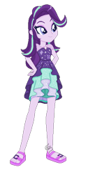 Size: 312x619 | Tagged: safe, artist:rnskies, artist:selenaede, starlight glimmer, human, equestria girls, equestria girls specials, g4, my little pony equestria girls: better together, my little pony equestria girls: spring breakdown, base used, clothes, dress, hand on hip, open-toed shoes, purple dress, sandals, shoes, simple background, transparent background