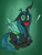 Size: 2300x3000 | Tagged: source needed, safe, artist:t72b, queen chrysalis, changeling, changeling queen, canterlot wedding 10th anniversary, g4, biting, crown, descriptive noise, exclamation point, female, heart, high res, insect wings, jewelry, looking at you, lying down, mouth hold, prone, regalia, simple background, solo, surprised, transparent wings, wings