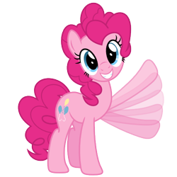 Size: 500x500 | Tagged: safe, artist:ashidaru, pinkie pie, earth pony, pony, g4, cute, diapinkes, female, grin, looking at you, mare, motion blur, simple background, smiling, solo, transparent background, waving, waving at you