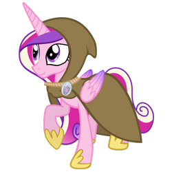 Size: 2449x2449 | Tagged: safe, artist:ashidaru, princess cadance, alicorn, pony, g4, cloak, clothes, female, high res, mare, raised hoof, simple background, solo, transparent background, vector