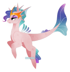 Size: 2262x2316 | Tagged: safe, artist:ryrxian, oc, oc only, merpony, high res, makeup, simple background, solo, transparent background