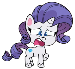 Size: 1171x1083 | Tagged: safe, edit, edited screencap, screencap, rarity, pony, unicorn, g4.5, my little pony: pony life, princess probz, background removed, female, mare, not a vector, open mouth, shocked, shocked expression, simple background, solo, transparent background
