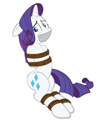 Size: 1081x1308 | Tagged: safe, artist:radiantrealm, edit, rarity, pony, unicorn, g4, background removed, bondage, bound and gagged, gag, kidnapped, simple background, solo, tape, tape gag, tied up, transparent background, vector