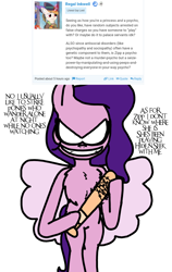 Size: 1360x2146 | Tagged: safe, artist:professorventurer, pipp petals, pegasus, pony, series:ask pippamena, g5, my little pony: a new generation, spoiler:my little pony: a new generation, ask, barbed wire, baseball bat, bipedal, female, mare, pink coat, purple mane, simple background, solo, text, white background