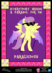 Size: 758x1054 | Tagged: safe, artist:strykarispeeder, parasol, pegasus, pony, g4, bipedal, paralicious, solo, sunglasses, twilightlicious