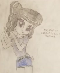 Size: 2799x3391 | Tagged: safe, artist:legacynebula, oc, oc:magpie, human, equestria girls, g4, female, heart hands, high res, sketch, solo, traditional art