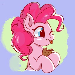 Size: 2500x2500 | Tagged: safe, artist:dawnflame, pinkie pie, earth pony, pony, g4, ;p, avatar, bust, cookie, food, high res, one eye closed, portrait, tongue out, wink