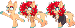 Size: 6806x2587 | Tagged: safe, artist:kurosawakuro, oc, earth pony, pony, bald, base used, female, mare, offspring, parent:bright mac, parent:pear butter, parents:brightbutter, simple background, solo, transparent background