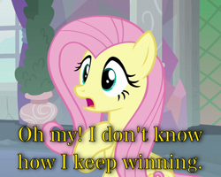 Size: 900x720 | Tagged: safe, edit, edited screencap, screencap, fluttershy, pegasus, pony, g4, non-compete clause, season 8, caption, cropped, female, hoof on chest, mare, open mouth, quote, solo, surprised, talking, text