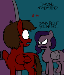 Size: 1816x2146 | Tagged: safe, artist:professorventurer, pipp petals, oc, oc:professor venturer, pegasus, pony, series:ask pippamena, g5, butt, caught, chest fluff, dark, night, pegasus oc, plot, this will end in death, this will end in tears, this will end in tears and/or death, this will not end well