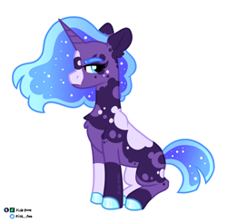 Size: 1270x1250 | Tagged: oc name needed, safe, artist:pink-pone, oc, oc only, pony, unicorn, female, frown, horn, mare, signature, simple background, sitting, solo, unicorn oc, white background