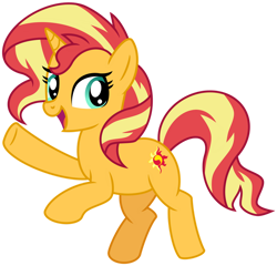 Size: 1024x984 | Tagged: safe, artist:emeraldblast63, sunset shimmer, pony, unicorn, g4, open mouth, open smile, smiling, vector