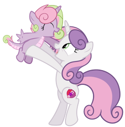 Size: 2252x2292 | Tagged: safe, artist:rubyg242, sweetie belle, oc, oc:melody belle, dracony, dragon, hybrid, pony, g4, bipedal, high res, interspecies offspring, offspring, older, parent:spike, parent:sweetie belle, parents:spikebelle, simple background, transparent background