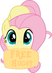 Size: 423x590 | Tagged: safe, artist:decokenite, fluttershy, pegasus, pony, g4, bronybait, cute, female, free hugs, hug request, looking at you, looking up, looking up at you, mare, mouth hold, nom, shyabetes, simple background, sitting, solo, transparent background