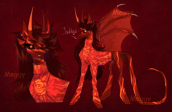 Size: 1280x832 | Tagged: safe, artist:meggychocolatka, oc, oc only, alicorn, bat pony, bat pony alicorn, pony, bat pony oc, bat wings, black sclera, bust, clothes, concave belly, eyelashes, grin, horn, smiling, thin, wings