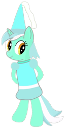 Size: 554x1051 | Tagged: safe, artist:darlycatmake, edit, vector edit, lyra heartstrings, pony, unicorn, g4, amused, clothes, dress, dressup, happy, hat, hennin, hooves behind back, looking at someone, looking at something, looking back, lyra is amused, princess, princess lyra heartstrings, simple background, smiling, standing, standing on two hooves, standing up, transparent background, vector