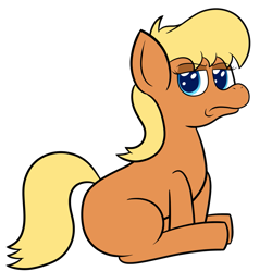 Size: 1229x1225 | Tagged: safe, artist:marcodile, ms. harshwhinny, earth pony, pony, g4, female, frown, grumpy, lidded eyes, mare, missing cutie mark, simple background, sitting, solo, transparent background