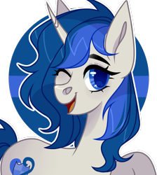 Size: 896x1000 | Tagged: safe, artist:amadeus_sano, oc, oc only, oc:eden, oc:eden (across the divide), pony, unicorn, fallout equestria, commission, fallout equestria: across the divide, female, looking at you, mare, one eye closed, simple background, solo, transparent background, wink, winking at you, ych result