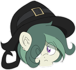 Size: 1864x1701 | Tagged: safe, artist:czu, oc, oc only, oc:coven, pony, bust, ear fluff, eye clipping through hair, hat, looking at you, male, simple background, solo, transparent background, witch hat