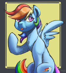 Size: 900x1000 | Tagged: safe, artist:silverhopexiii, rainbow dash, pegasus, pony, g4, solo, tongue out