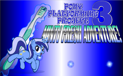 Size: 1689x1048 | Tagged: safe, artist:marcusmaximus, minuette, pony, unicorn, minty fresh adventure, g4, 2012, fan game, female, game, magic, magic aura, mare, nostalgia, platformer, pony platforming project, title screen, toothbrush