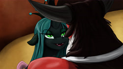 Size: 6222x3500 | Tagged: safe, artist:mixdaponies, lord tirek, queen chrysalis, centaur, changeling, changeling queen, taur, g4, fanfic art, female, male, ship:chrysirek, shipping, straight, worse way to be bad