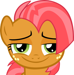 Size: 3878x3960 | Tagged: safe, artist:smashblu, babs seed, earth pony, pony, g4, one bad apple, babs seed song, babsface, faic, female, filly, foal, high res, looking at you, simple background, smiling, smiling at you, solo, transparent background, vector