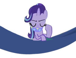 Size: 679x519 | Tagged: safe, artist:darlycatmake, edit, edited screencap, screencap, starlight glimmer, pony, unicorn, g4, angry, background removed, clothes, eyes closed, hammock, not a vector, scarf, serious, serious face, simple background, solo, starlight's gag, stressed, transparent background