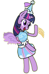 Size: 720x1082 | Tagged: safe, artist:darlycatmake, twilight sparkle, alicorn, pony, g4, big smile, clothes, flying, friendly, froufrou glittery lacy outfit, happy, hennin, looking at someone, looking at something, miniskirt, nice, open mouth, princess, simple background, skirt, smiling, solo, transparent background, twilight sparkle (alicorn), waving