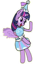 Size: 720x1082 | Tagged: safe, artist:darlycatmake, twilight sparkle, alicorn, pony, g4, look before you sleep, big smile, clothes, flying, friendly, froufrou glittery lacy outfit, happy, hennin, looking at someone, looking at something, miniskirt, nice, open mouth, princess, simple background, skirt, smiling, solo, transparent background, twilight sparkle (alicorn), waving