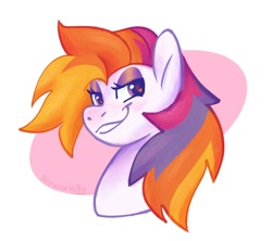 Size: 926x824 | Tagged: safe, artist:princesskittydragon, sunny daze (g3), pony, g3, bust, lidded eyes, smiling, solo