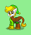 Size: 65x73 | Tagged: safe, artist:dematrix, griffon, pony, pony town, clothes, green background, griffonized, link, male, nintendo, picture for breezies, pixel art, simple background, solo, species swap, sword, the legend of zelda, weapon