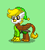 Size: 65x73 | Tagged: safe, artist:dematrix, griffon, pony, pony town, clothes, green background, griffonized, link, male, nintendo, picture for breezies, pixel art, simple background, solo, species swap, sword, the legend of zelda, weapon