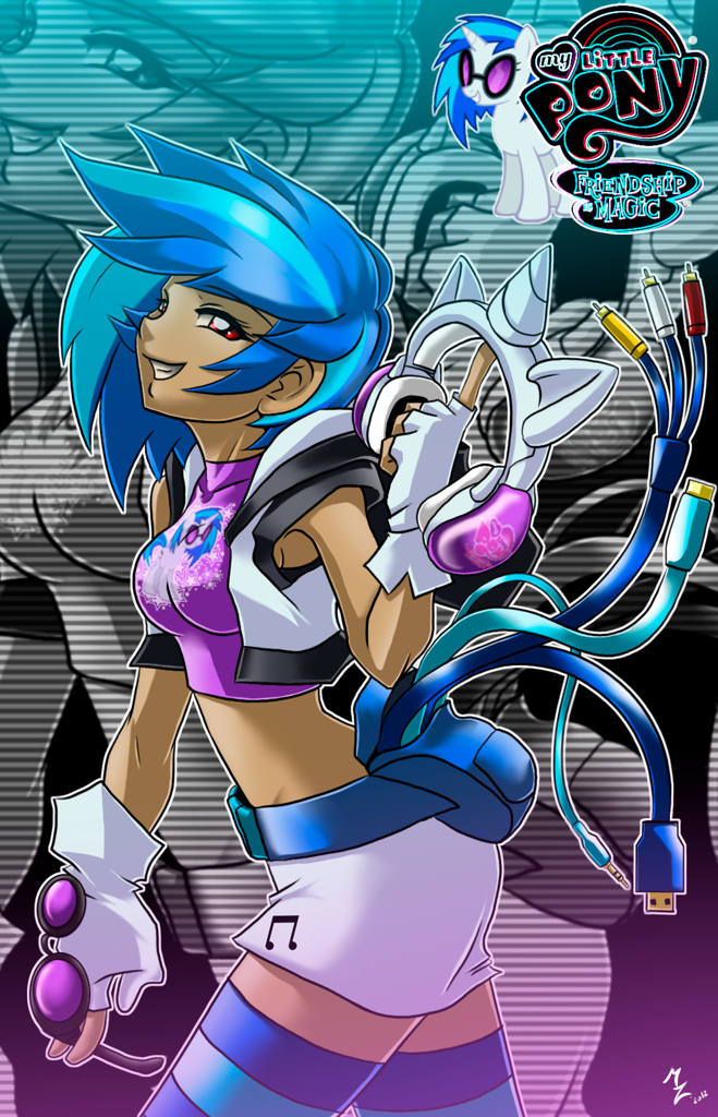 2837794 Safe Artist Mauroz Dj Pon 3 Vinyl Scratch Human G4 3