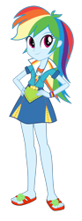 Size: 740x2000 | Tagged: artist needed, source needed, safe, rainbow dash, equestria girls, g4, feet, female, hand on hip, sandals, simple background, solo, toes, transparent background, vector