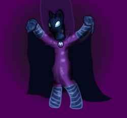 Size: 690x640 | Tagged: safe, artist:lukasz, mare do well, g4, bipedal, cape, cloak, clothes, costume, hat, mask, pose, save