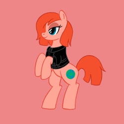 Size: 2000x2000 | Tagged: safe, artist:mediocremare, oc, earth pony, pony, bipedal, clothes, female, high res, jacket, mare, solo