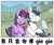 Size: 1300x1100 | Tagged: safe, artist:z-y-c, shining armor, twilight sparkle, alicorn, pony, unicorn, g4, bow, candy, chinese, chinese meme, food, horn, horn bow, lollipop, meme, microphone, motorcycle