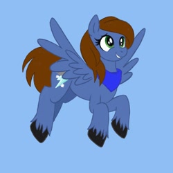 Size: 2000x2000 | Tagged: safe, artist:mediocremare, oc, pegasus, pony, blue background, female, high res, mare, simple background, solo