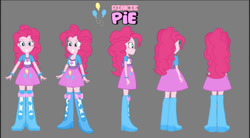 Size: 828x458 | Tagged: safe, artist:rupahrusyaidi, pinkie pie, equestria girls, g4, boots, clothes, high heel boots, shirt, shoes, skirt, solo