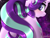 Size: 1500x1150 | Tagged: safe, artist:llametsul, starlight glimmer, pony, unicorn, g4, blushing, butt, colored, covering, cute, eye clipping through hair, female, floppy ears, glimmer glutes, glimmerbetes, lineless, looking at you, looking back, looking back at you, mare, plot, rear view, solo, starry eyes, stars, surprised, tail, tail covering, wingding eyes