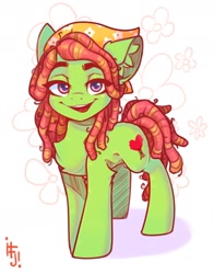 Size: 1486x1900 | Tagged: safe, artist:falafeljake, tree hugger, earth pony, pony, chest fluff, cute, ear fluff, eye clipping through hair, female, huggerbetes, looking at you, mare, open mouth, open smile, smiling, smiling at you, solo