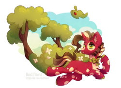 Size: 4768x3468 | Tagged: safe, artist:dedfriend, oc, oc only, insect, ladybug, pony, unicorn, leaf, simple background, solo, transparent background, tree