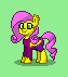 Size: 63x71 | Tagged: safe, artist:dematrix, oc, oc:flutter stetsia, bat pony, pony, pony town, clothes, female, green background, mare, not fluttershy, pixel art, ripping clothes, simple background, solo