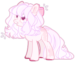Size: 1808x1501 | Tagged: safe, artist:toffeelavender, oc, oc only, earth pony, pony, base used, bow, colored hooves, earth pony oc, grin, hair bow, simple background, smiling, solo, transparent background