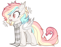Size: 2545x1953 | Tagged: safe, artist:toffeelavender, oc, oc only, bat pony, pony, base used, bat pony oc, bat wings, clothes, eyelashes, female, mare, multicolored hair, rainbow hair, scarf, simple background, solo, transparent background, wings