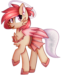 Size: 632x758 | Tagged: safe, artist:tater, oc, oc only, pegasus, pony, cheek fluff, chest fluff, ear fluff, female, halo, mare, simple background, solo, transparent background, wings