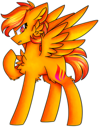 Size: 575x739 | Tagged: safe, artist:tater, oc, oc only, pegasus, pony, cheek fluff, chest fluff, ear fluff, male, raised hoof, simple background, solo, stallion, transparent background, wings